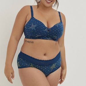 Torrid Push-Up Wire-Free Bra Microfiber Stars Blue